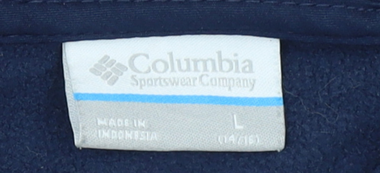 Columbia Boys Blue Colourblock Full Zip Hooded Fleece Jacket Size 14 Years