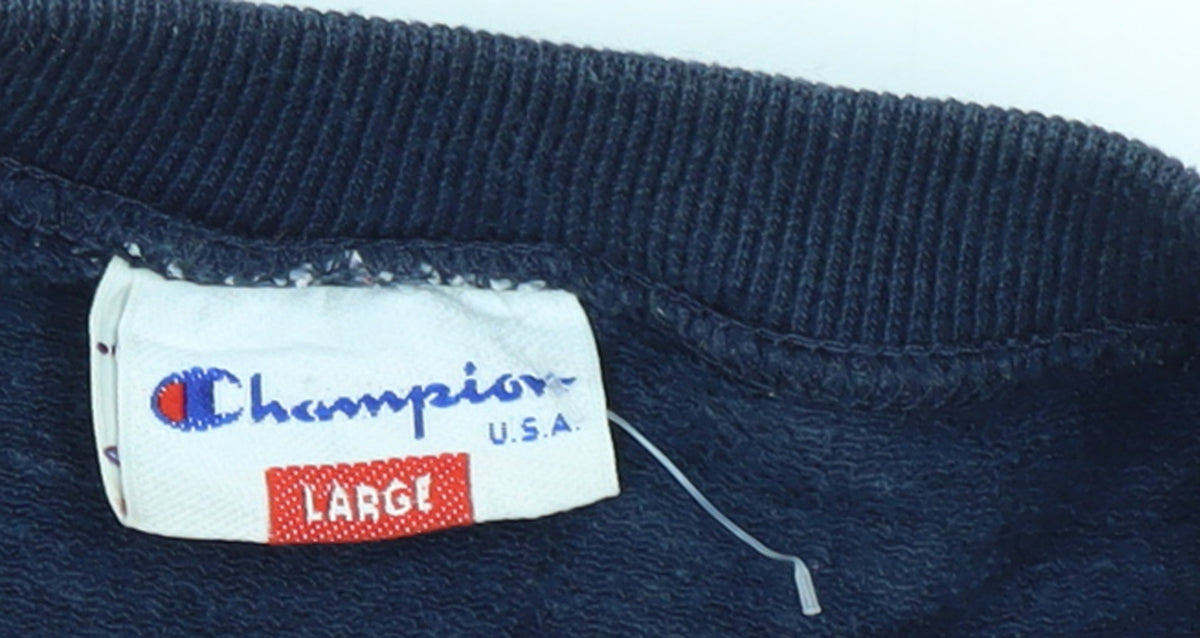 Champion USA Navy Blue Women's Large Pullover Sweatshirt