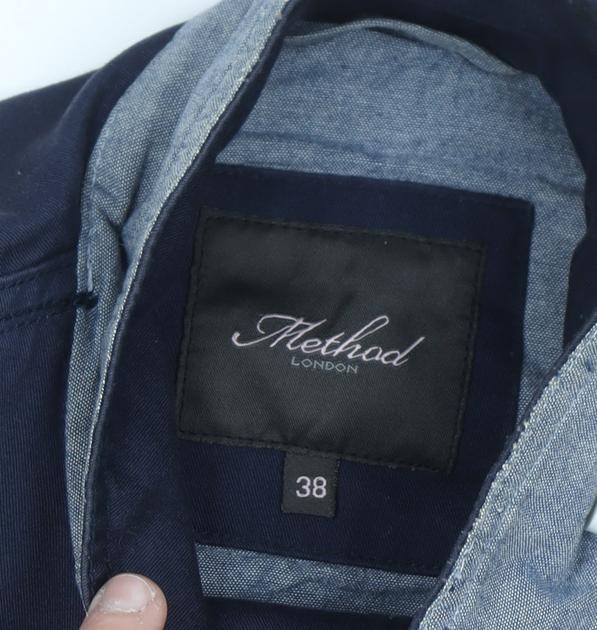 Method London Women's Blue Cotton Blazer Jacket Size 12