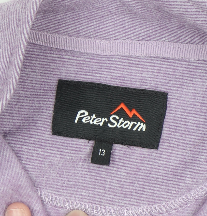 Peter Storm Girls Purple 1/4 Zip Fleece Sweatshirt Size 13 Regular Fit