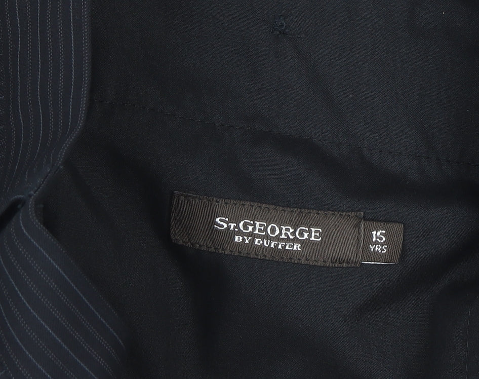 St. George by Duffer Boys Black Pinstripe Dress Trousers 15 Years Formal School