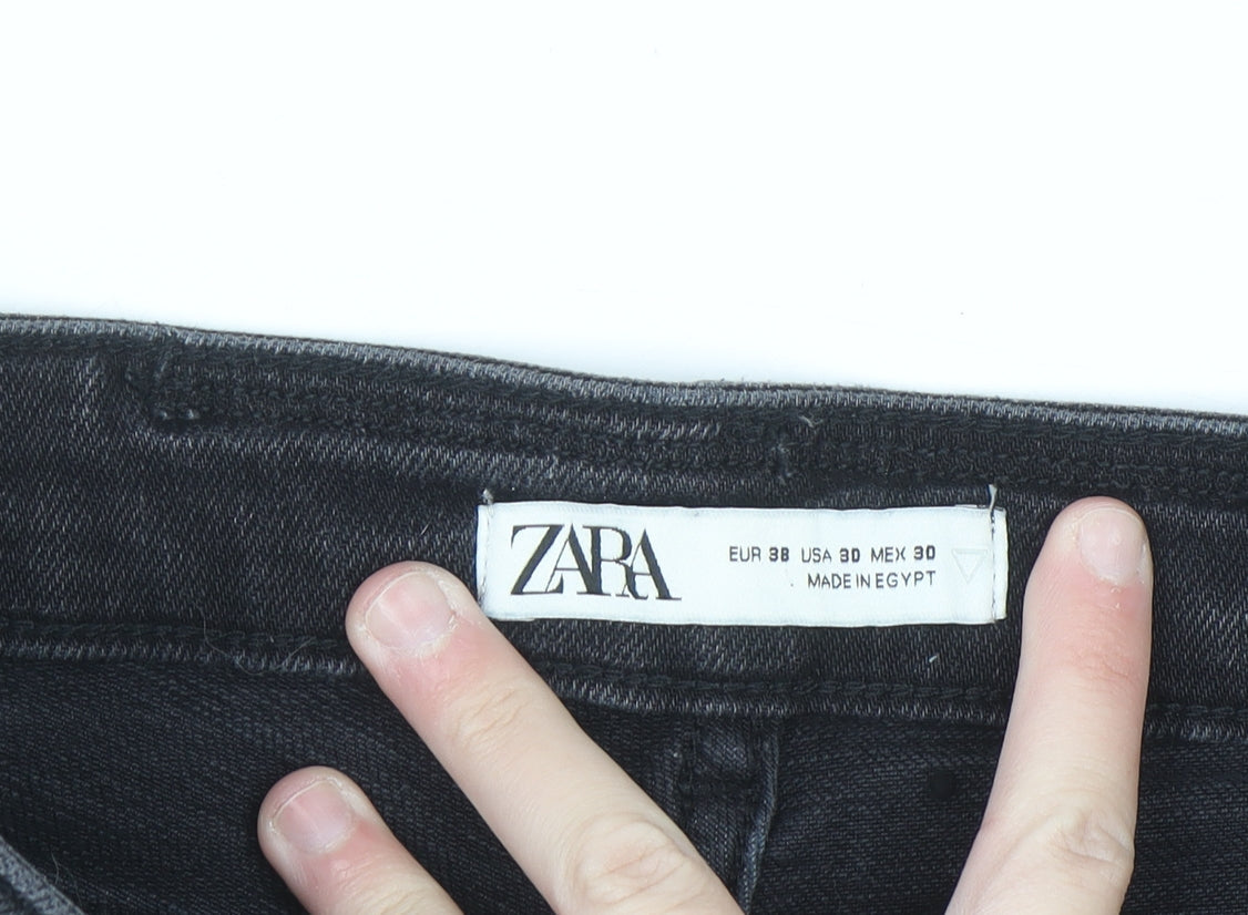 Zara Women's Black Distressed Skinny Jeans Size 10