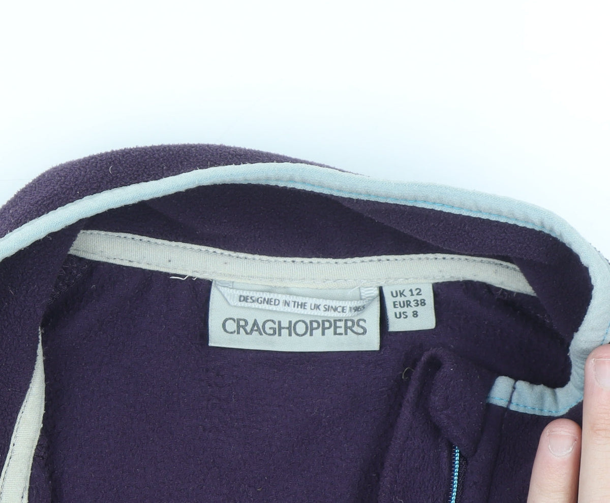 Craghoppers Women's Purple 1/2 Zip Fleece Pullover UK 12