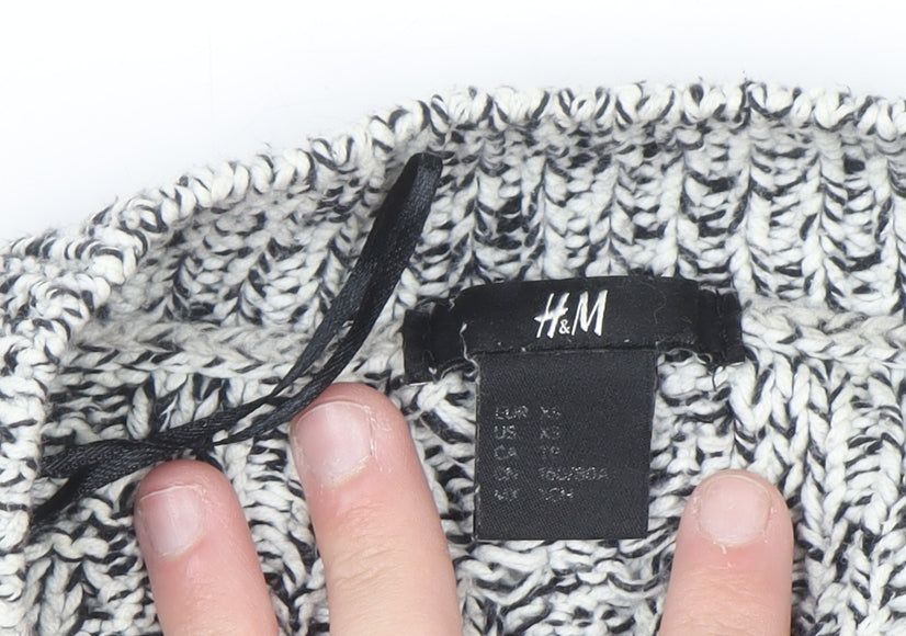 H&M Womens Grey Chunky Knit Pullover Jumper XS