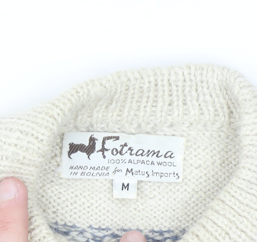 Fotrama Women's Multicoloured Alpaca Fair Isle Jumper M