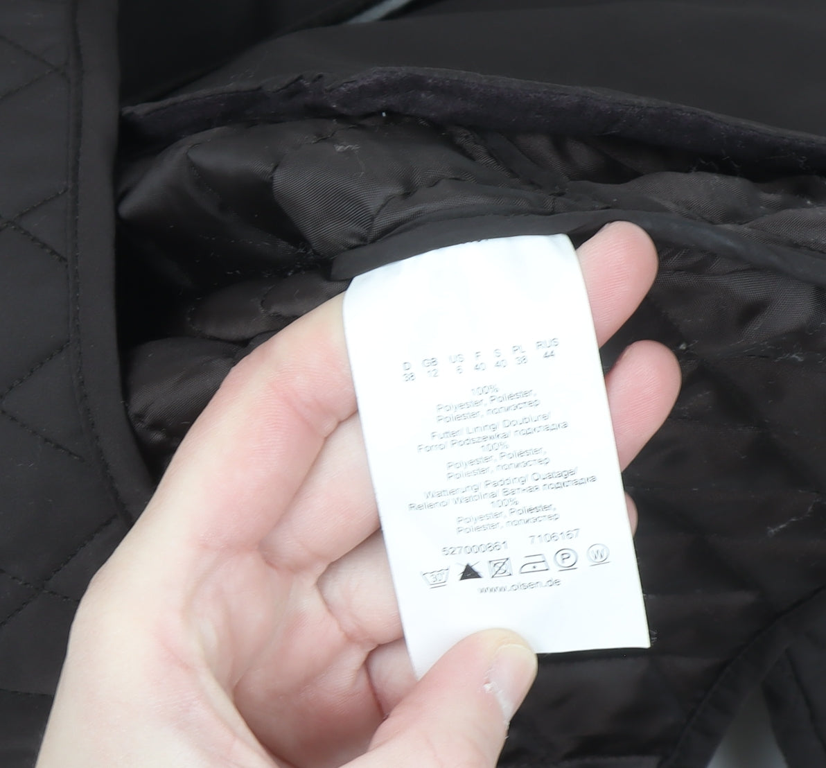 Olsen Women's Brown Quilted Mid-Length Jacket Size 12