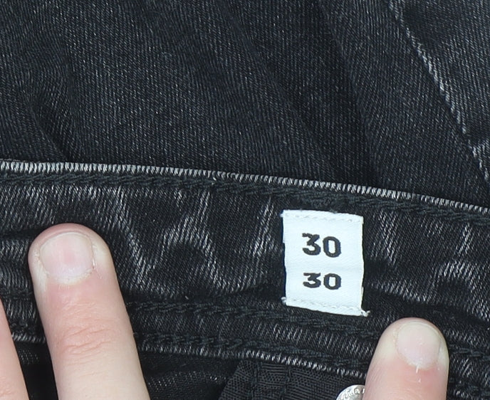 Jack & Jones Men’s Black Slim Fit Straight Leg Jeans Size 30/30
