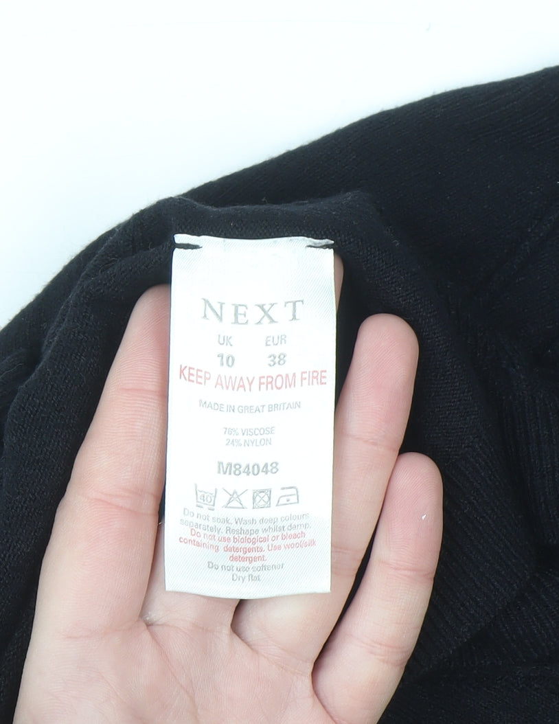 Next Women Black Viscose V-Neck Sleeveless Pullover Jumper Size 10