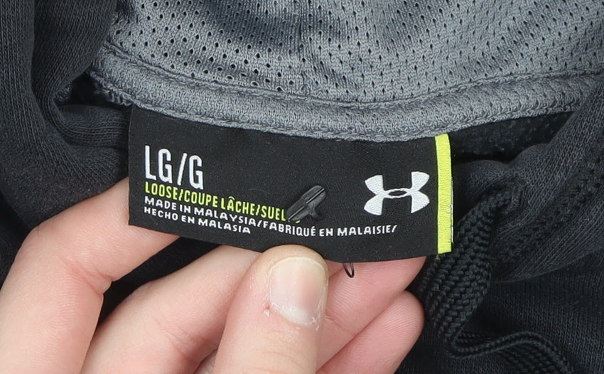 Under Armour Men's Black Pullover Hoodie L Relaxed Fit Sportswear