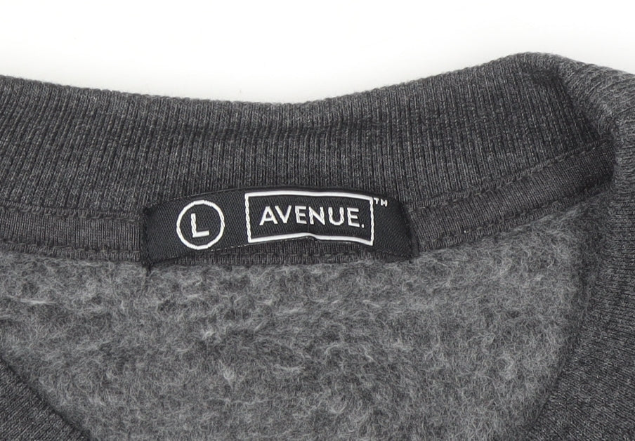 Avenue Women Grey Christmas Graphic Pullover Sweatshirt Size 16-18