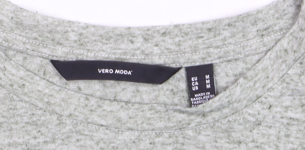 Vero Moda Womens Grey Cropped Twist Top Size M Sleeveless Cotton Blend