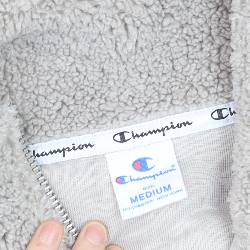 Champion Women’s Beige 1/2 Zip Fleece Sweatshirt Medium
