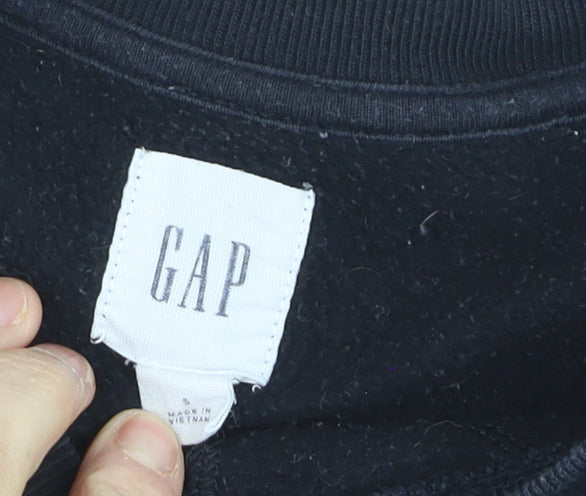 Gap Men's Black Cotton Blend Crew Neck Pullover Sweatshirt S