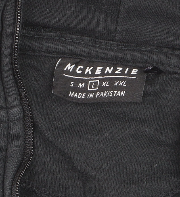 McKenzie Men's Black Full Zip Hoodie Size L Cotton Blend