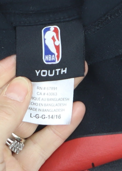 NBA Youth Boys Black Hoodie 14-16 Years Pullover Cotton Blend