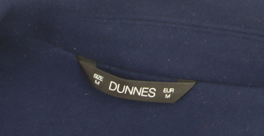 Dunnes Women's Blue Mid-Length Overcoat Size M Classic Style
