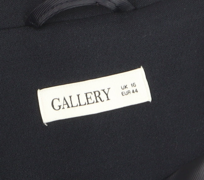 Gallery Women Blue Double-Breasted Blazer UK 16 Gold Buttons
