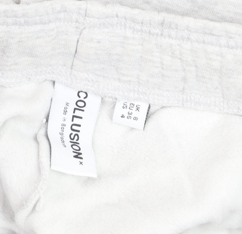 Collusion Womens Grey Jogger Trousers Size 8 Cotton Blend