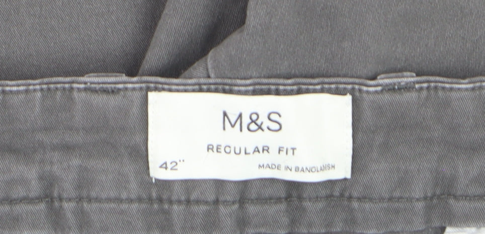 Marks & Spencer Men's Grey Regular Fit Straight Jeans Size 42