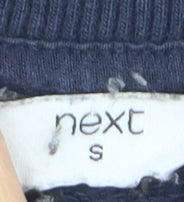 Next Women's Blue Striped Cotton Crew Neck Pullover Jumper Size S