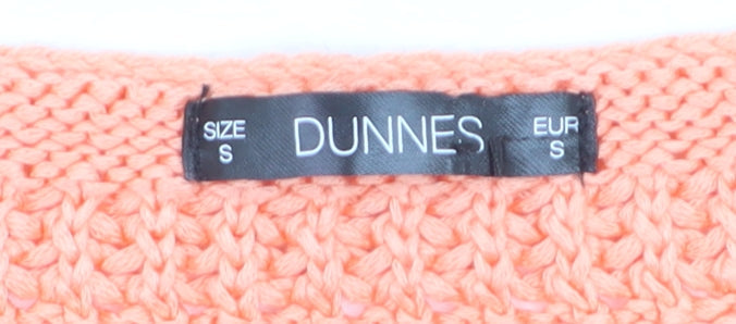 Dunnes Women's Orange Short Sleeve Knit Pullover Jumper Size S