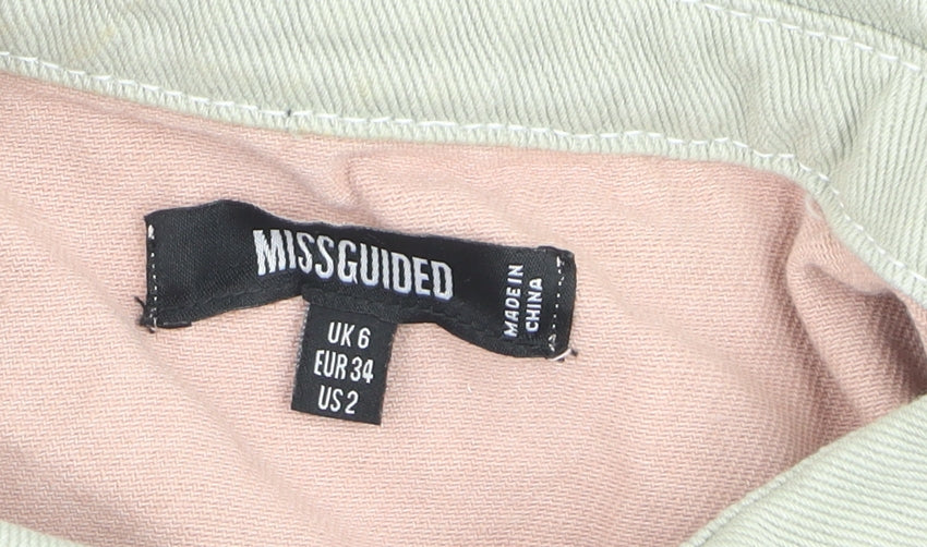 Missguided Womens Multicoloured Cotton Button-Up Shirt Size 6