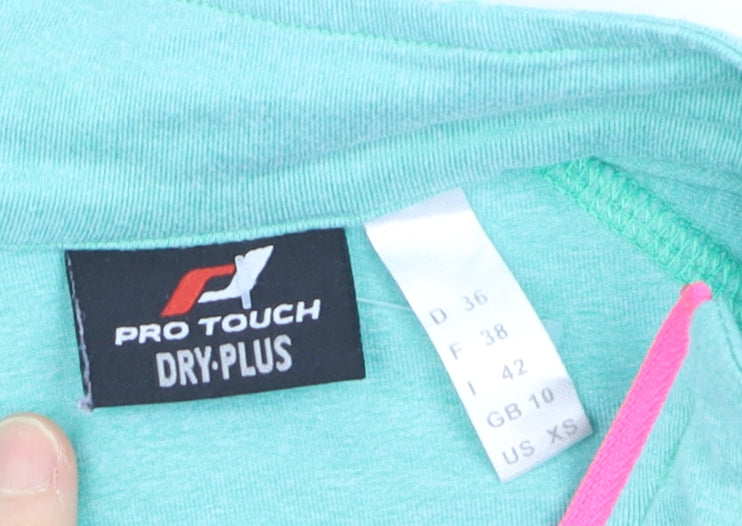Pro Touch Women’s Green Half Zip Pullover Sweatshirt Size 10 Dry-Plus