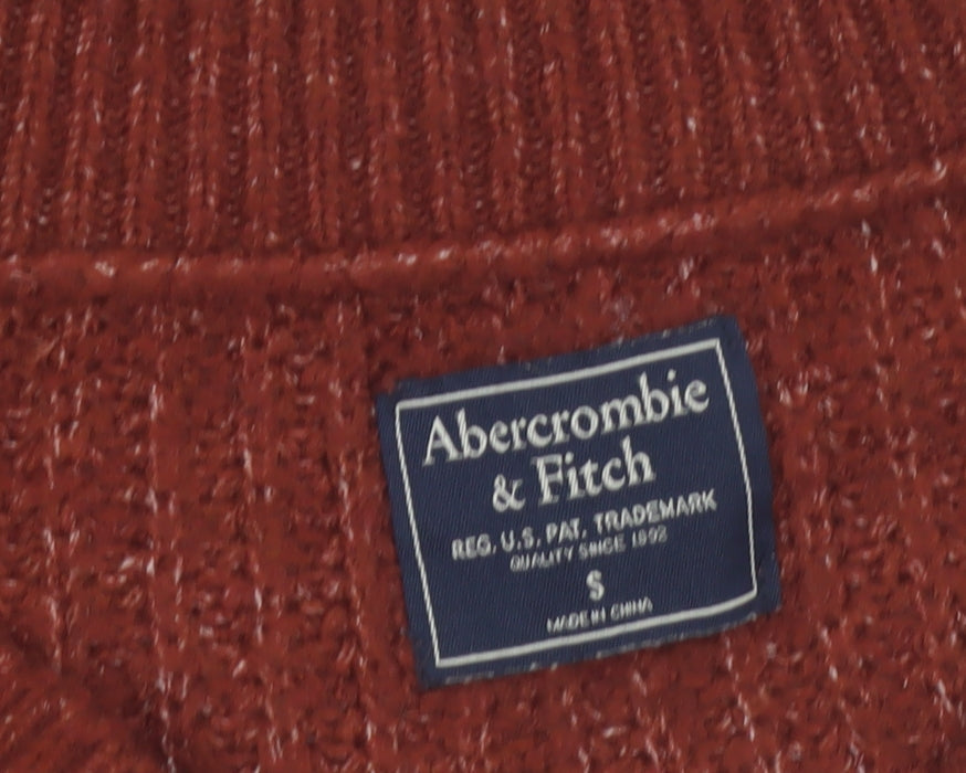 Abercrombie & Fitch Women’s Brown V-Neck Chunky Knit Jumper Size S