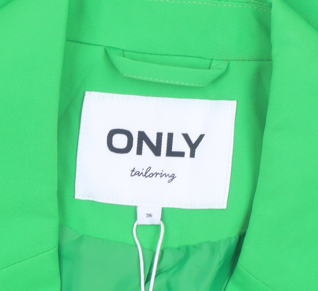 ONLY Women’s Green Tailored Longline Blazer Jacket Size 8