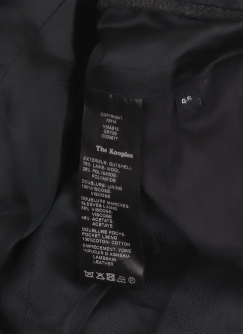 The Kooples Men's Black Wool Blend Slim Fit Overcoat Size 48