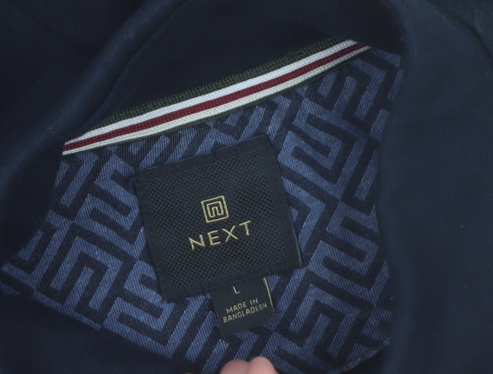 Next Men's Blue L 1/4 Zip High Neck Pullover Sweatshirt