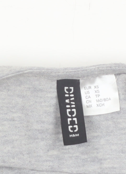 H&M Divided Women's Grey Lace Up Bodysuit XS