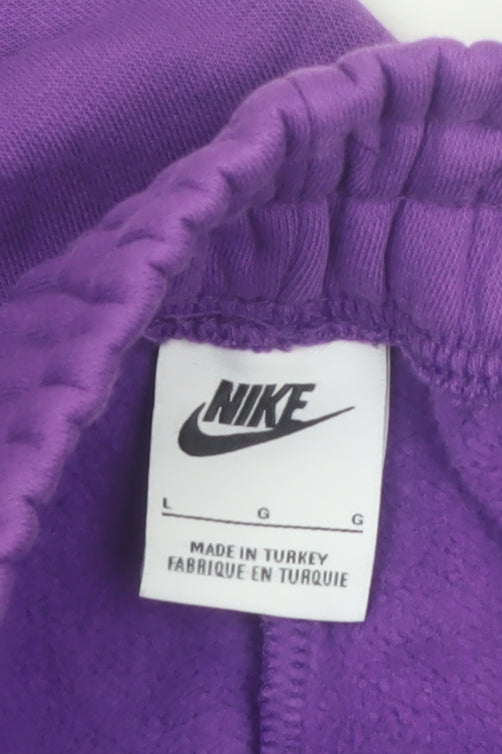 Nike Men's Purple Fleece Sweatpants L Regular Fit Logo Casual