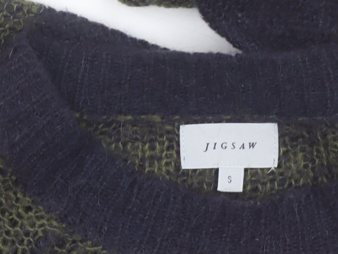 Jigsaw Women Multicoloured Striped Wool Blend Knit Jumper Size S
