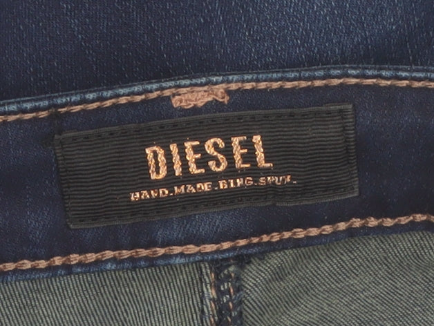 Diesel Womens Blue Skinny Jeans Size 10 Regular Fit Mid Rise 27x30