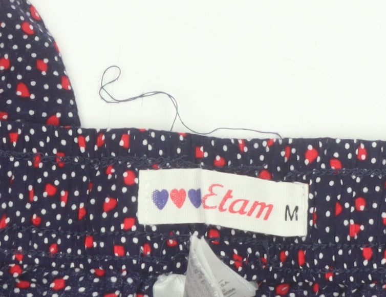 Etam Women's Blue Polka Dot Viscose Jogger Trousers Size M