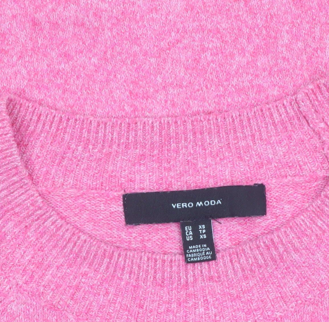 Vero Moda Womens Pink Crew Neck Knit Pullover Jumper XS
