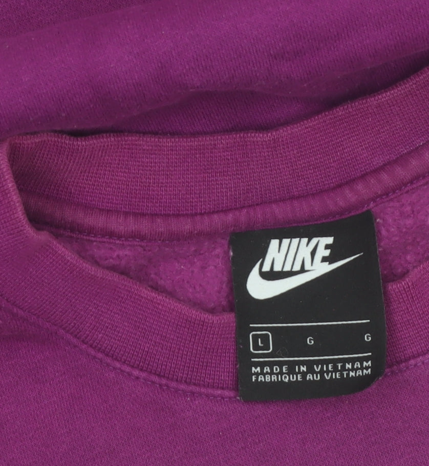 Nike Men's Purple Crew Neck Fleece Sweatshirt L Regular Fit