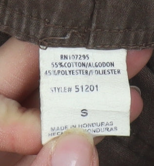 Dickies Womens Brown Cotton Blend Straight Cargo Trousers Size S