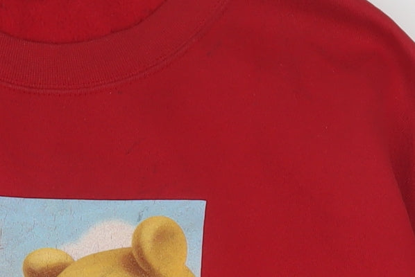 Disney Store Women Red Winnie the Pooh Pullover Sweatshirt XL