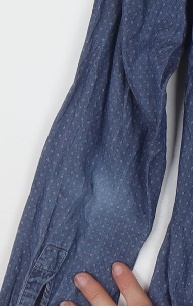 Hugo Boss Men's Blue Slim Fit Long Sleeve Cotton Button-Up Shirt XL