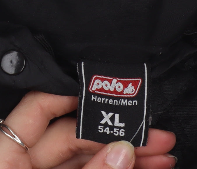 Polo Men’s Black XL Motorcycle Jacket Belted Reflective Water Resistant