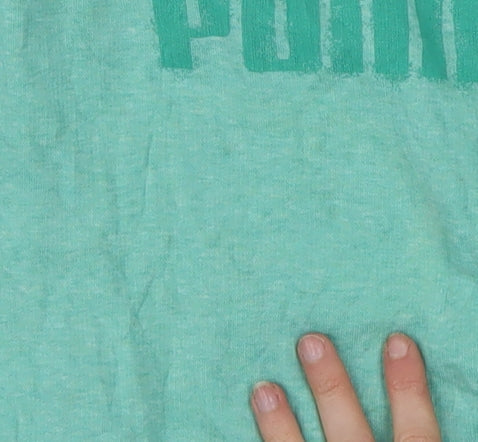 Puma Women’s Green & Grey Pullover Sweatshirt UK 14 Cotton Blend
