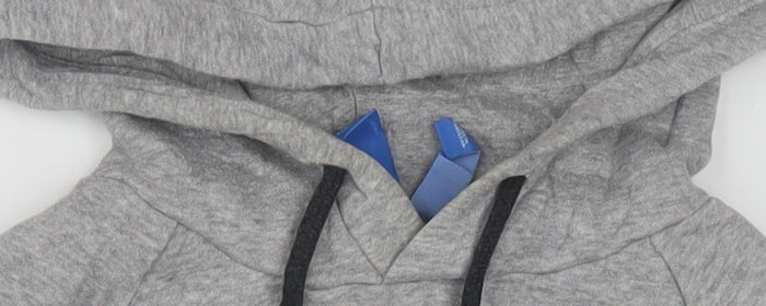 Adidas Mens Grey Pullover Hoodie M Graphic Logo Sportswear