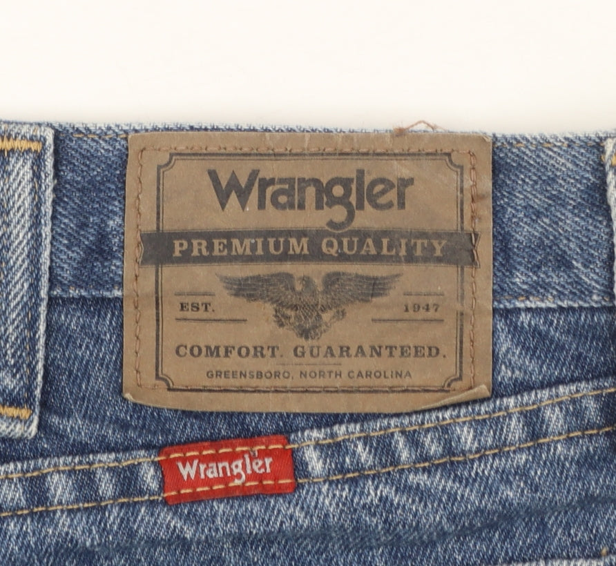 Wrangler Men's Blue Denim Relaxed Fit 40 Regular Cargo Shorts