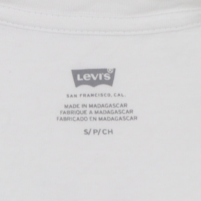 Levi's Women's White Floral Embroidered Cotton T-Shirt Size S