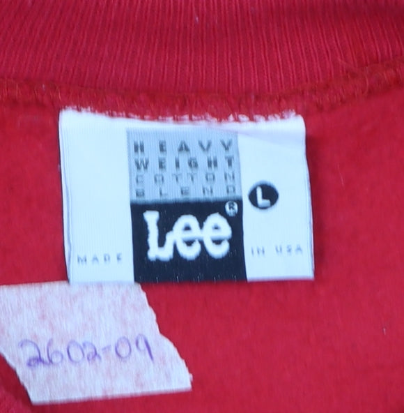 Lee Mens Red Las Vegas Hilton Logo Pullover Sweatshirt L