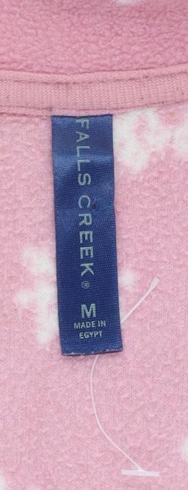 Falls Creek Women's Pink Snowflake Fleece Jacket Medium Winter Warm