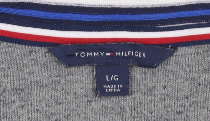 Tommy Hilfiger Womens Grey Fleece Pullover Sweatshirt Size L