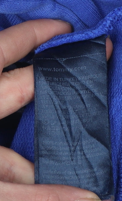 Tommy Jeans Men's Blue Pullover Hoodie M Logo Embroidered